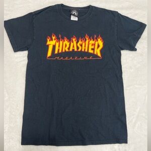 Vintage Thrasher Magazine Flame Logo T-Shirt Black Women’s Small Skate Tee